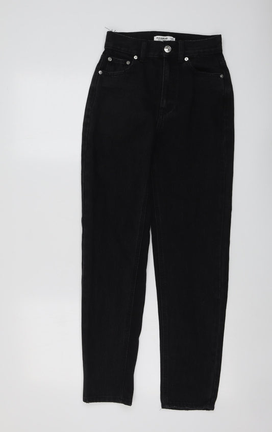 Pull&Bear Womens Black Cotton Skinny Jeans Size 4 L28 in Regular Button