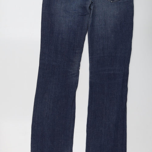 Country Road Womens Blue Cotton Straight Jeans Size 8 L32 in Regular Button