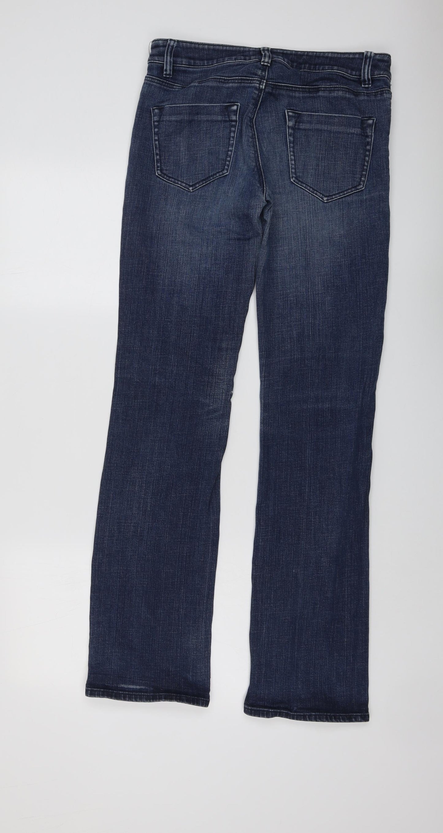 Country Road Womens Blue Cotton Straight Jeans Size 8 L32 in Regular Button
