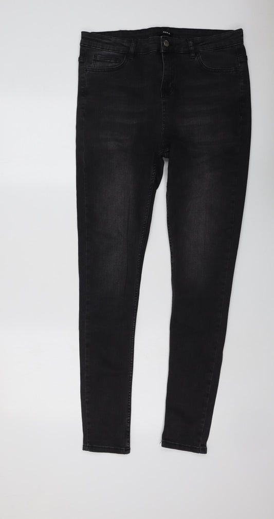 Hera Mens Black Cotton Skinny Jeans Size 32 in L31 in Regular Button
