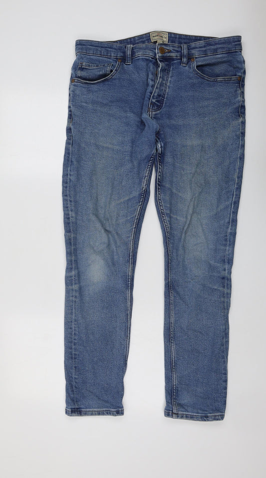 NEXT Mens Blue Cotton Straight Jeans Size 34 in L30 in Regular Button