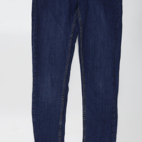 Oasis Womens Blue Cotton Skinny Jeans Size 12 L29 in Regular Button