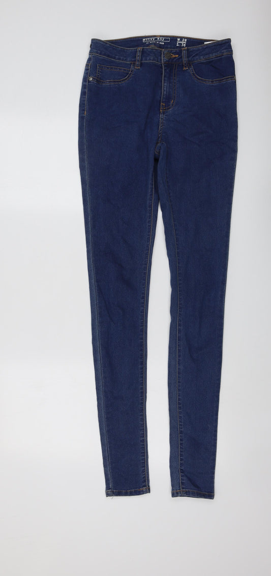 Noisy may Womens Blue Cotton Skinny Jeans Size 28 in L36 in Regular Button