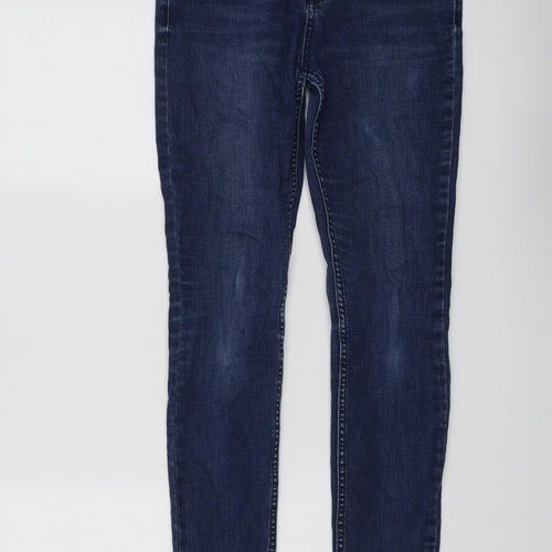 New Look Womens Blue Cotton Skinny Jeans Size 10 L30 in Regular Button