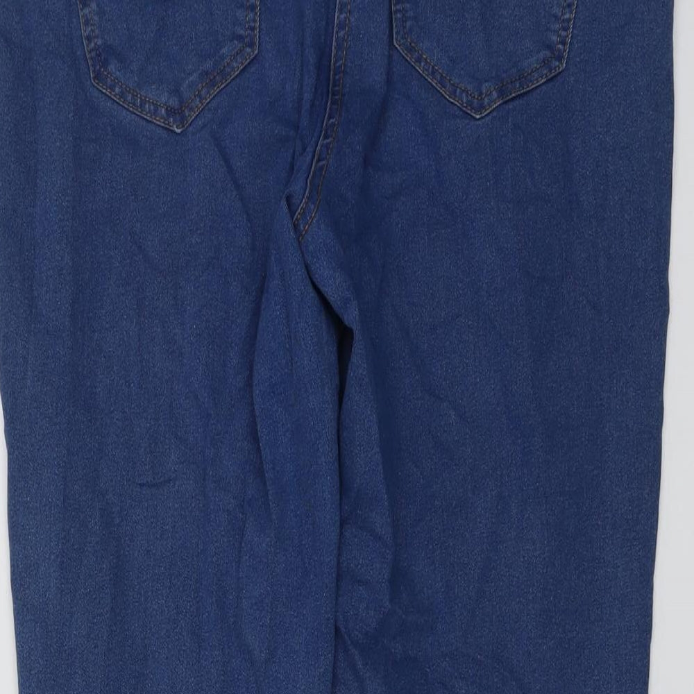 Bonmarché Womens Blue Cotton Skinny Jeans Size 16 L29 in Regular Button