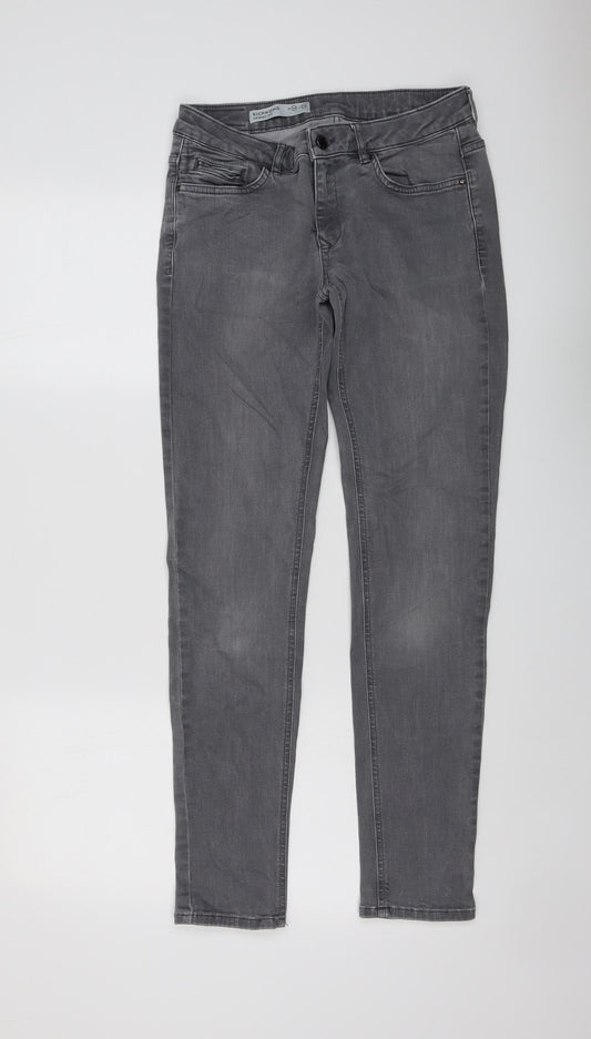 Jigsaw Womens Grey Cotton Skinny Jeans Size 28 in L30 in Regular Button