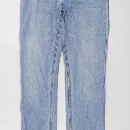 H&M Womens Blue Cotton Straight Jeans Size 6 L30 in Regular Button