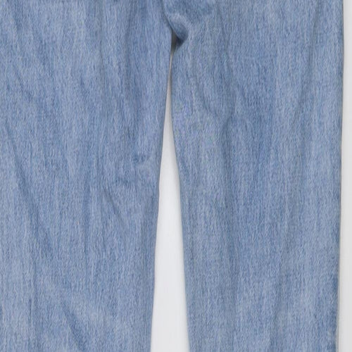 H&M Womens Blue Cotton Straight Jeans Size 6 L30 in Regular Button