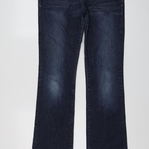 Abercrombie & Fitch Womens Blue Cotton Bootcut Jeans Size 6 L32 in Regular Button