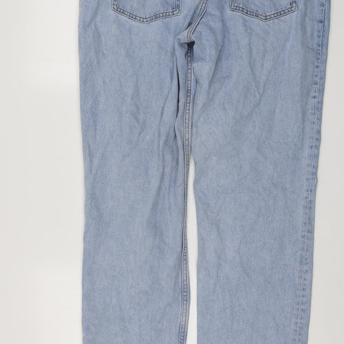 Monki Mens Blue Cotton Straight Jeans Size 33 in L32 in Regular Button