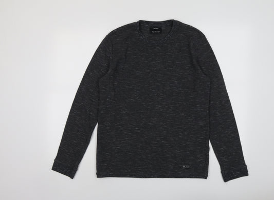Bershka Mens Grey Cotton Pullover Sweatshirt Size L