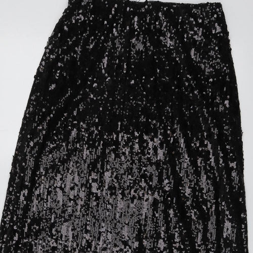 Marks and Spencer Womens Black Polyester A-Line Skirt Size 8