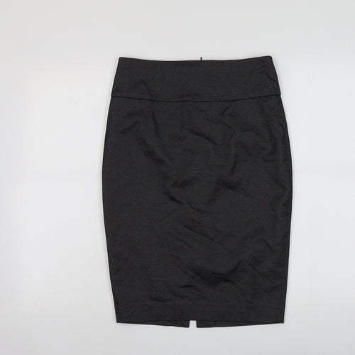 Zara Womens Black Polyester Straight & Pencil Skirt Size S Zip