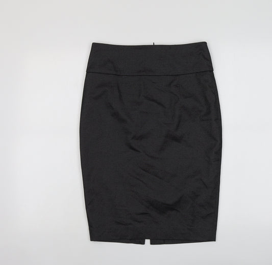Zara Womens Black Polyester Straight & Pencil Skirt Size S Zip