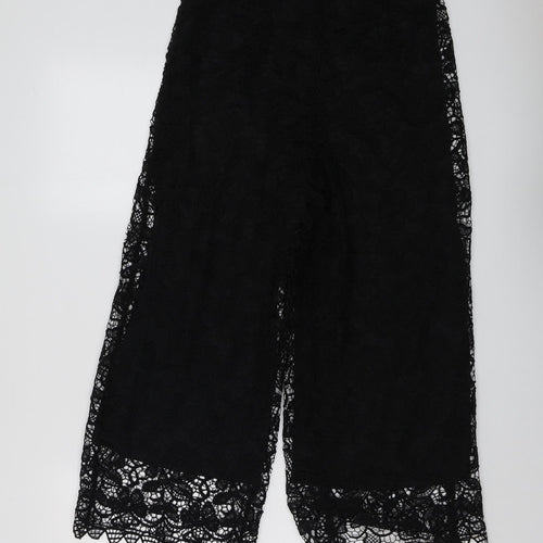 Stradivarius Womens Black Polyester Trousers Size 12 L22 in Regular Zip