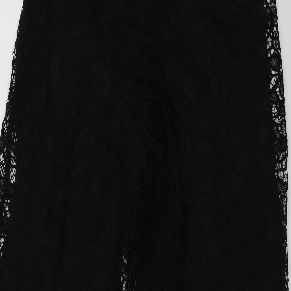 Stradivarius Womens Black Polyester Trousers Size 12 L22 in Regular Zip