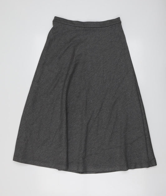 Marks and Spencer Womens Grey Polyester Swing Skirt Size 10 Zip