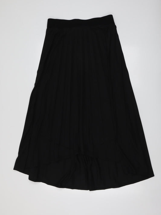 Monsoon Womens Black Polyester Pleated Skirt Size M