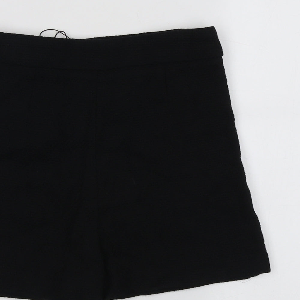 Zara Womens Black Cotton Sailor Shorts Size XS L3 in Regular Zip