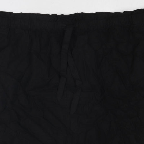Marks and Spencer Womens Black Linen A-Line Skirt Size 24 Drawstring
