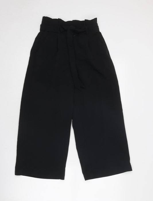 VERO MODA Womens Black Polyester Trousers Size XS Regular Zip