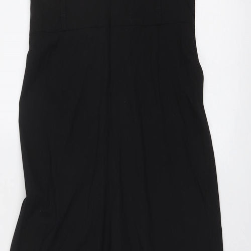 NEXT Womens Black Colourblock Viscose Jumpsuit One-Piece Size 10 Zip - Lace Detail