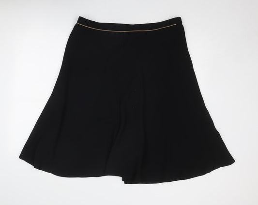 Eastex Womens Black Polyester Swing Skirt Size 20 Zip