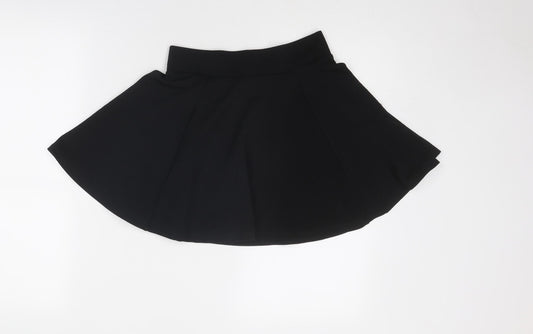 New Look Girls Black Polyester Skater Skirt Size 10-11 Years Regular Pull On