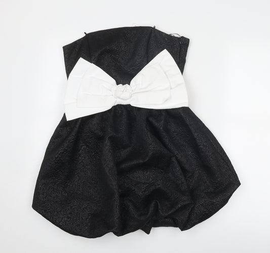 Zara Womens Black Polyester Mini Size L Square Neck Zip - Strapless