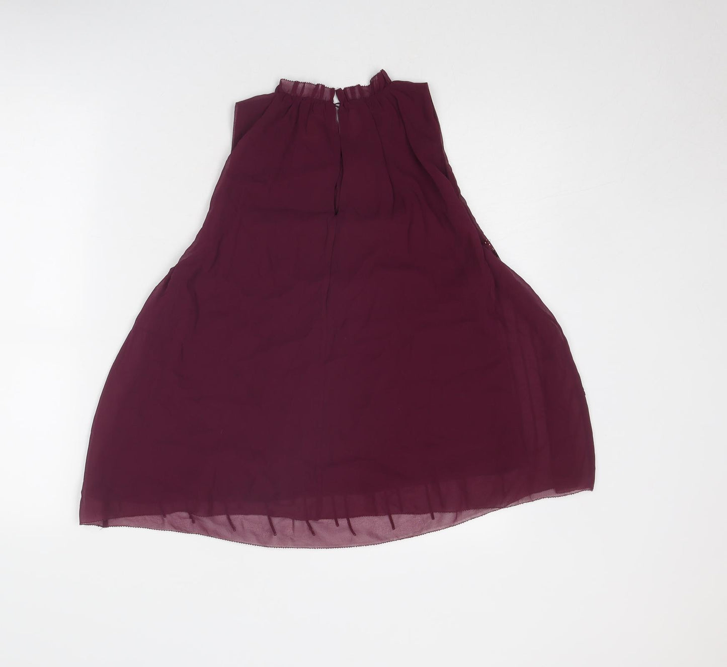 H&M Womens Purple Polyester Basic Blouse Size 6 Round Neck
