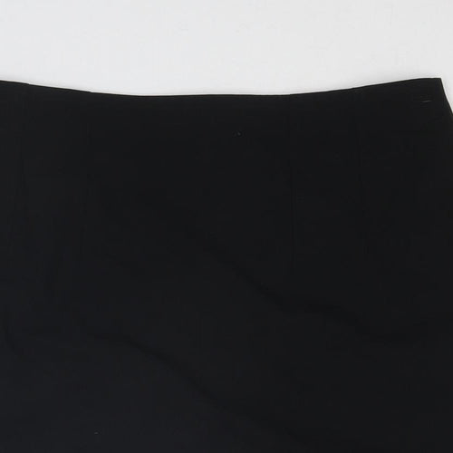 Marks and Spencer Womens Black Polyester A-Line Skirt Size 12 Zip