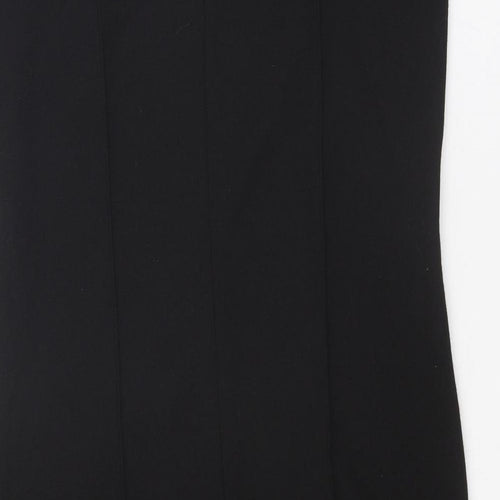 Debenhams Womens Black Polyester Pencil Dress Size 14 Boat Neck Zip