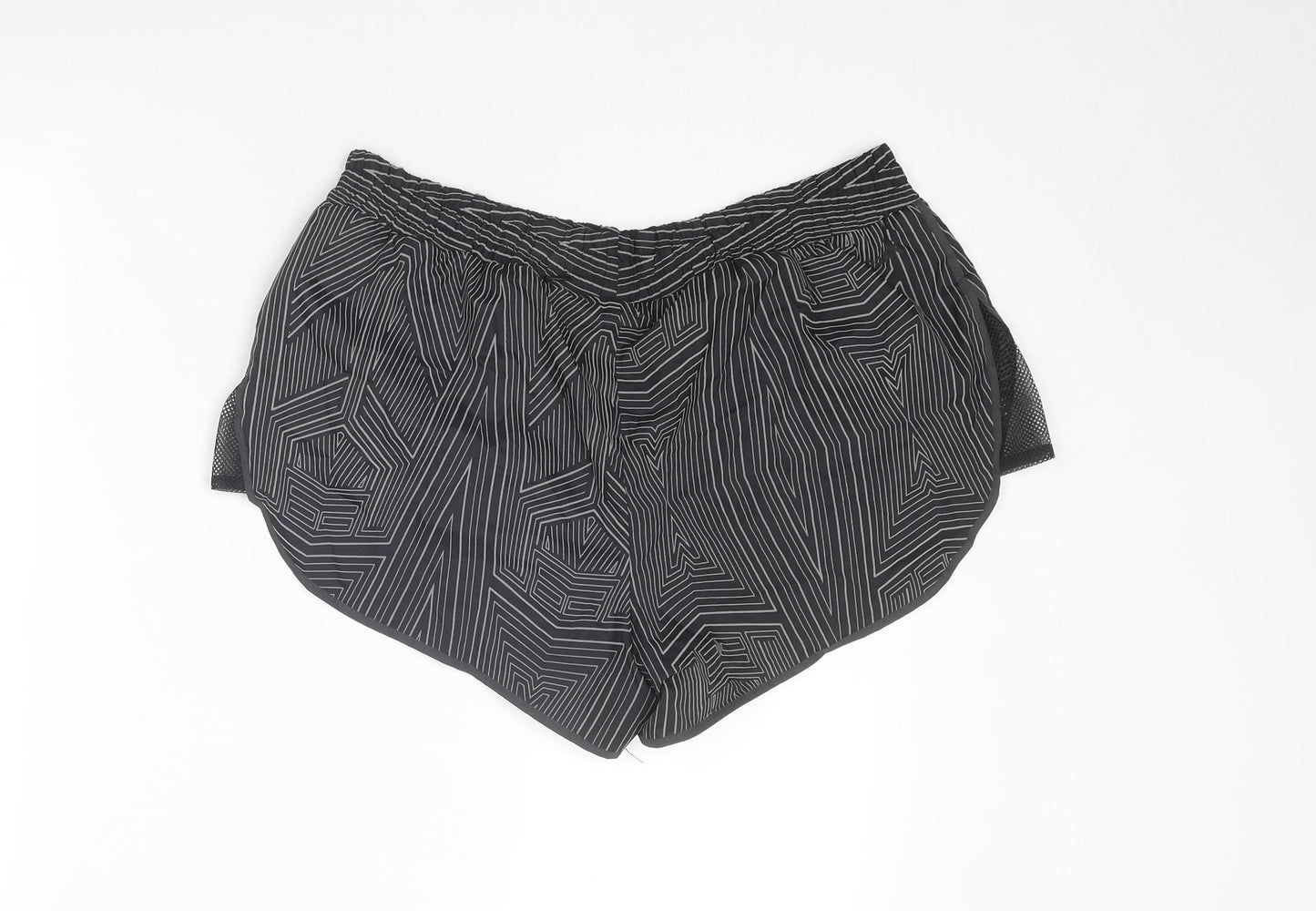IVY PARK Womens Black Geometric Polyester Athletic Shorts Size L Regular