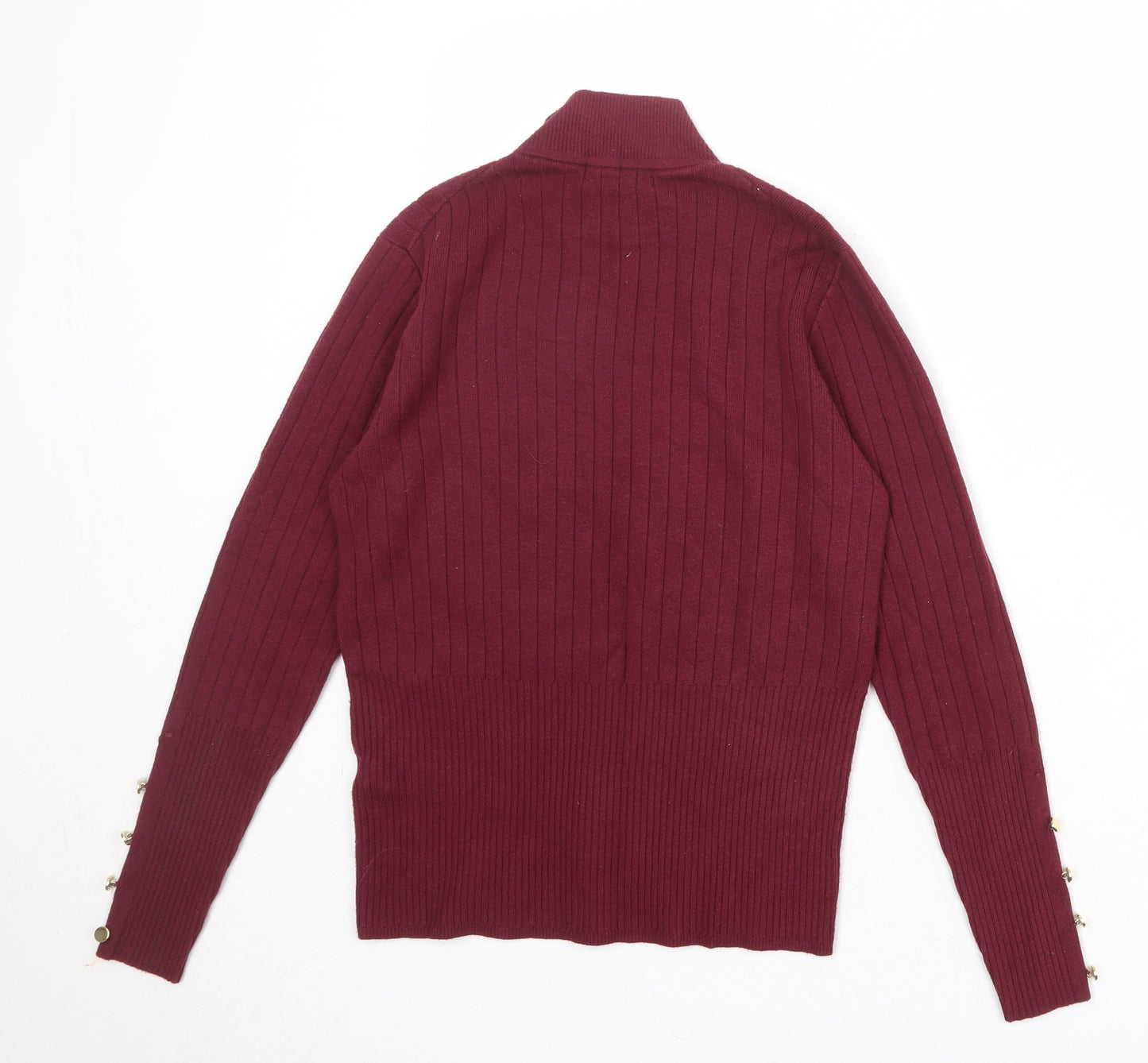 Per Una Womens Red Mock Neck Viscose Pullover Jumper Size 14