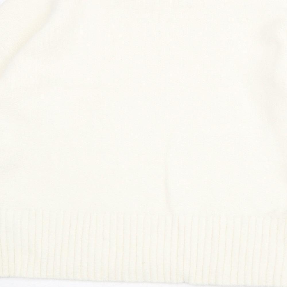 Marks and Spencer Womens Ivory Mock Neck Polyamide Pullover Jumper Size M