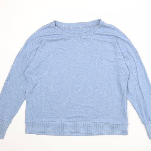 Marks and Spencer Womens Blue Round Neck Viscose Pullover Jumper Size 16