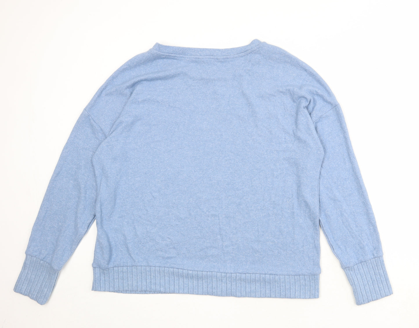 Marks and Spencer Womens Blue Round Neck Viscose Pullover Jumper Size 16