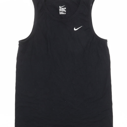 Nike Mens Black 100% Cotton Basic Tank Size S Round Neck Pullover