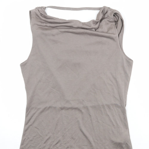Divided by H&M Womens Brown Viscose Basic Tank Size M Round Neck - Open Back