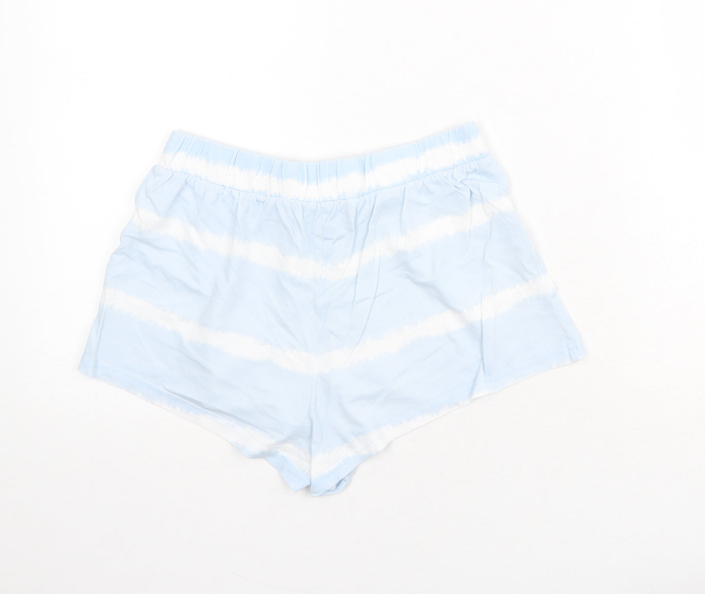 New Look Womens Blue Striped Polyester Sweat Shorts Size XS Regular Drawstring