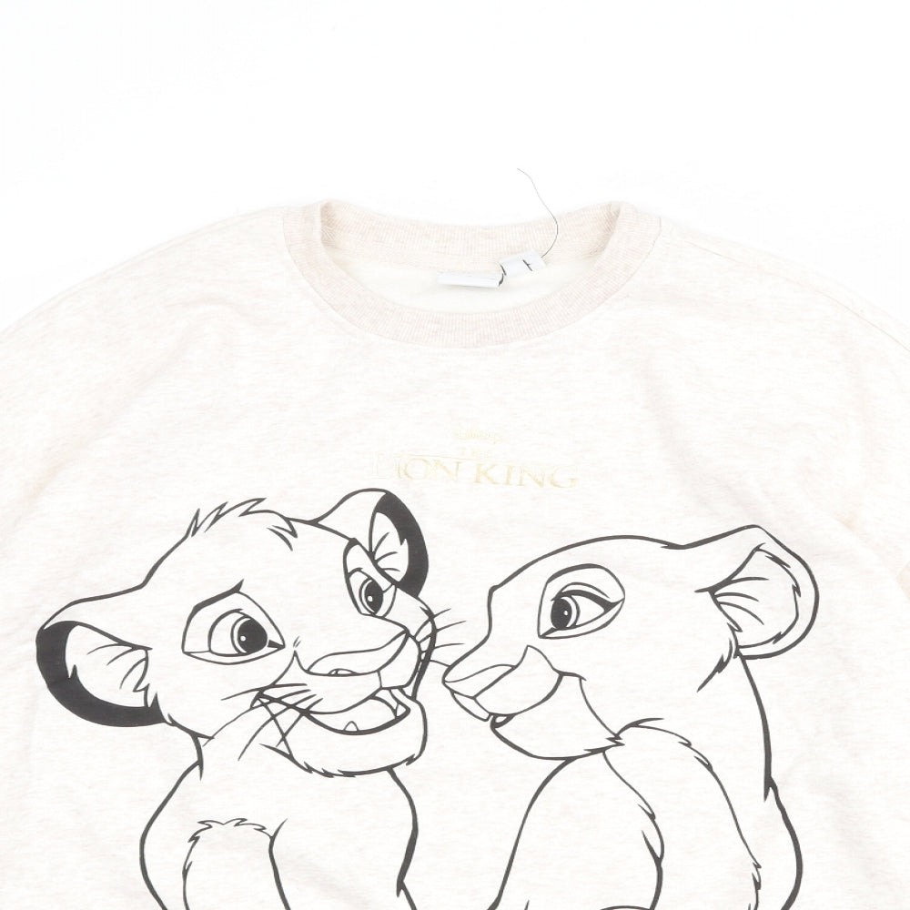 Disney Womens Beige Polyester Pullover Sweatshirt Size 12 Pullover - Size 12-14 Lion King