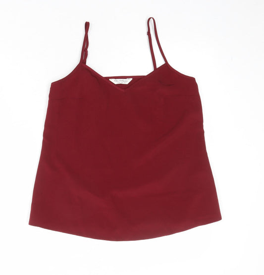 Miss Selfridge Womens Red Polyester Camisole Tank Size 8 V-Neck