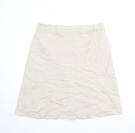 Marks and Spencer Womens Beige Linen A-Line Skirt Size 14