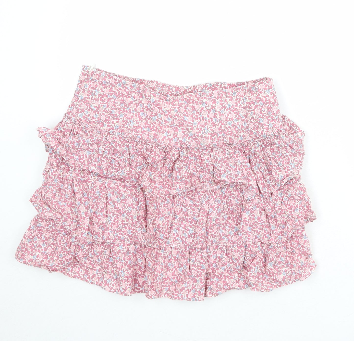 Kimchi Blue Womens Pink Floral Cotton Skater Skirt Size M Zip