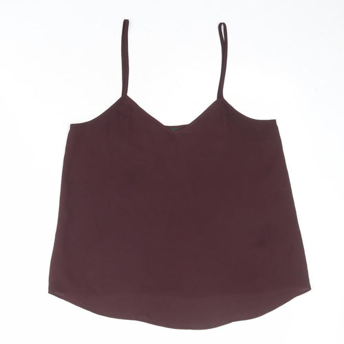Topshop Womens Purple Polyester Camisole Tank Size 10 V-Neck