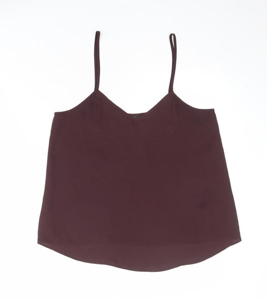 Topshop Womens Purple Polyester Camisole Tank Size 10 V-Neck