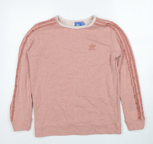 adidas Womens Pink Cotton Pullover Sweatshirt Size 10 Pullover