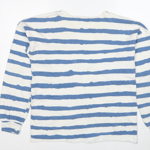 NEXT Womens Blue Striped Cotton Pullover Sweatshirt Size 12 Pullover
