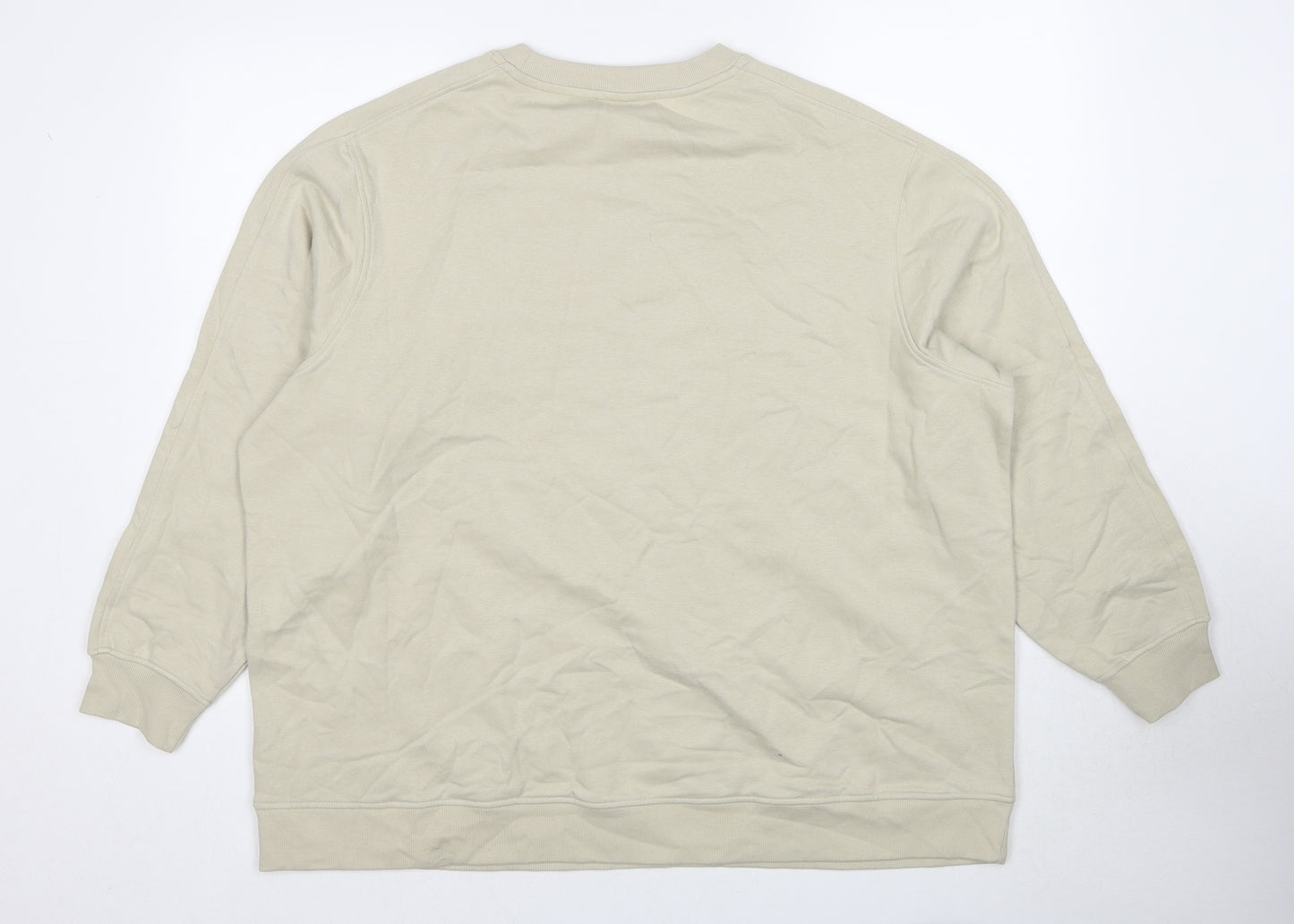 Marks and Spencer Mens Beige Cotton Pullover Sweatshirt Size XL