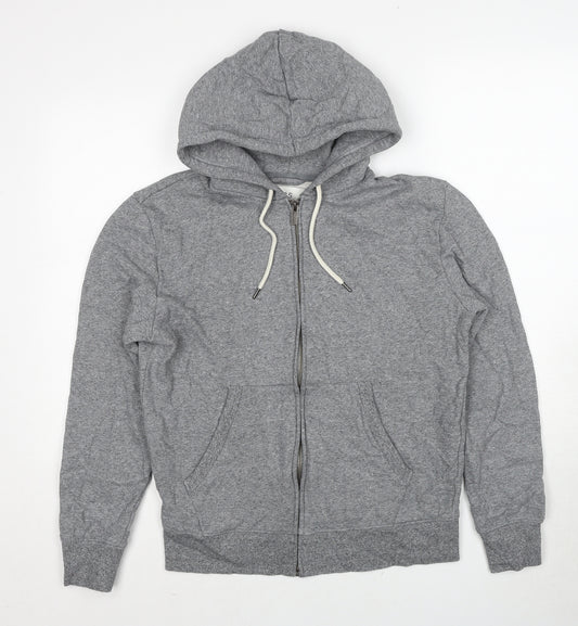 Marks and Spencer Mens Grey Polyester Full Zip Hoodie Size L